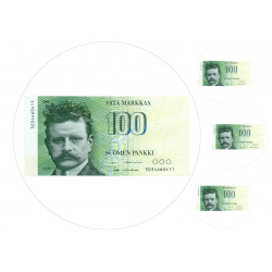 100 finnish mark bill - edible cake topper