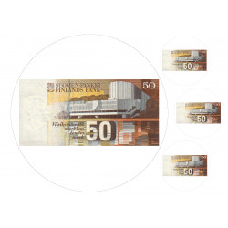 50 finnish mark bill - from behind - edible cake topper