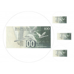 100 finnish mark bill - from behind - edible cake topper