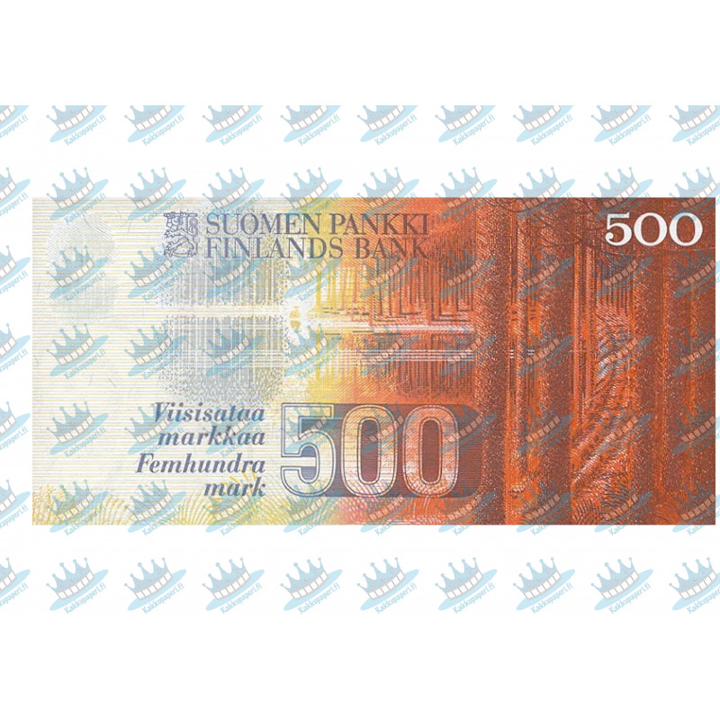 500 finnish mark bill - from behind - edible cake topper