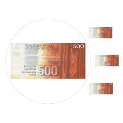 500 finnish mark bill - from behind - edible cake topper