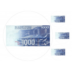 1000 finnish mark bill - from behind - edible cake topper