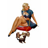 Pin-up model playing with kittens - Edible cake topper