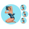 Pin-up model wearing a beach outfit - Edible cake topper