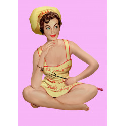 Pin-up model wearing a chef's outfit - Edible cake topper