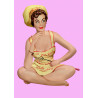 Pin-up model wearing a chef's outfit - Edible cake topper