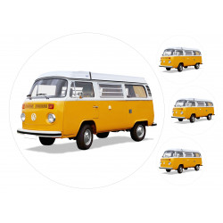 Volkswagen yellow Kleinbus - Edible cake topper