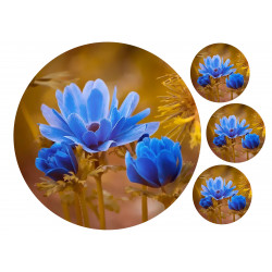 Blue flowers - edible cake topper