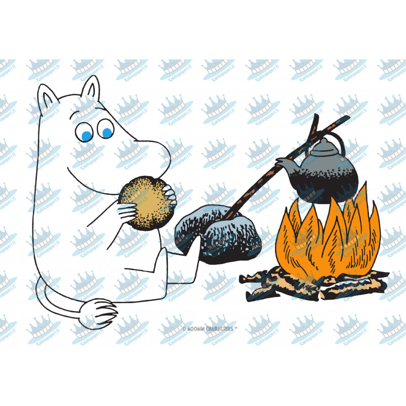 The Moomins - Moomintroll at campfire - edible cake topper