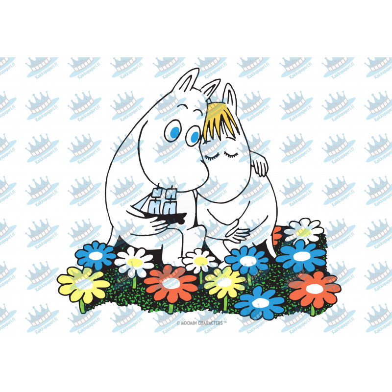 The Moomins - Moomins hugging - edible cake topper