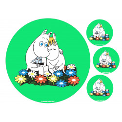 The Moomins - Moomins hugging - edible cake topper