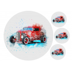 Old car painting - Edible cake topper