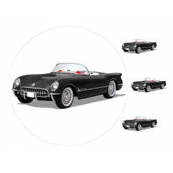 Black Corvette - Edible cake topper