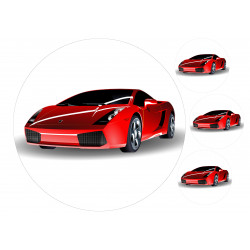 Red Lamborghini - Edible cake topper