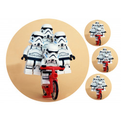 Lego - Stormtrooperit pyörällä - Syötävä kakkukuva kakkuun