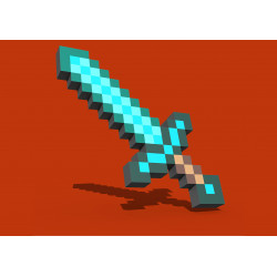 Minecraft - Diamond sword - Edible cake topper