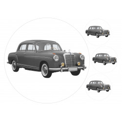 Mercedes Benz 220S - Syötävä kakkukuva kakkuun