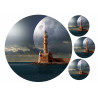 Lighthouse and moon - Edible cake topper