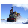 Steam locomotive in winter - Edible cake topper