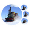 Steam locomotive in winter - Edible cake topper