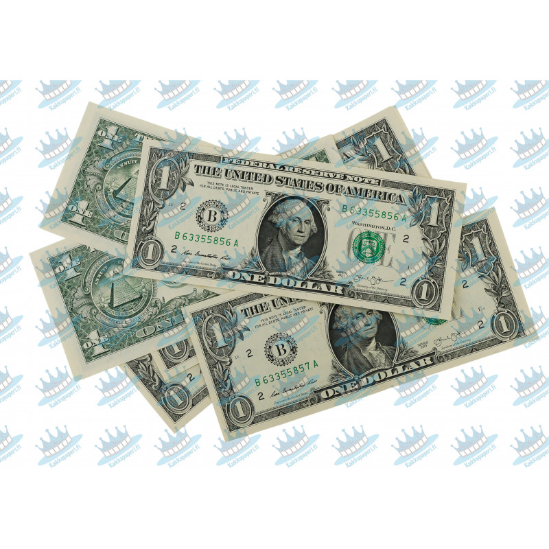 One-dollar bills - edible cake topper