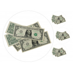 One-dollar bills - edible cake topper