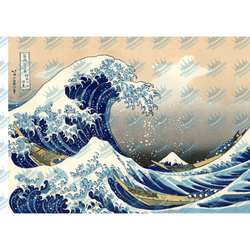 The Great Wave off Kanagawa - edible cake topper