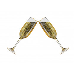 Glasses of champagne - edible cake topper