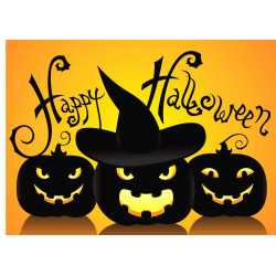 Halloween Cake topper - Happy Halloween - Edible cake topper