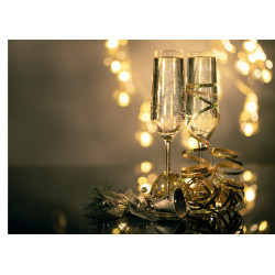 Festive glasses of champagne - edible cake topper