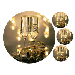 Festive glasses of champagne - edible cake topper