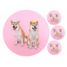 Partying Shiba Inu dogs - Edible cake topper