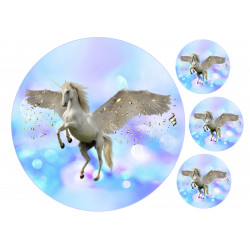 Winged unicorn - Edible cake topper