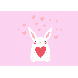 Heart Bunny - En ätbar tårtbild för en tårta