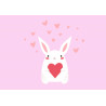 Heart bunny - Edible cake topper