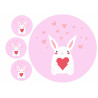 Heart bunny - Edible cake topper