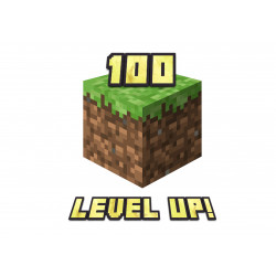 Minecraft level up - Edible cake topper