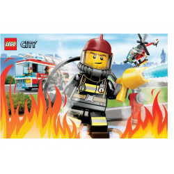 Lego City fireman  - Edible cake topper