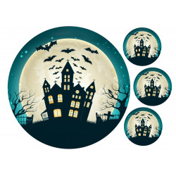 Halloween Cake topper - Scary castle - Edible cake topper