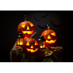 Halloween Cake topper - Pumpkins and lanterns - Edible cake topper