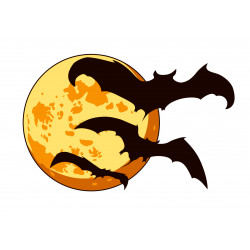 Halloween Cake topper - Bats and full moon - Edible cake topper