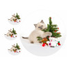 Kitten and Christmas decorations - edible cake topper