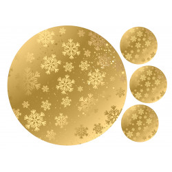 Golden snowflakes - edible cake topper