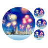 New Year's fireworks - edible cake topper