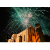 Fireworks at the church - edible cake topper