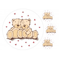 Valentine's Day teddy bears - Edible cake topper