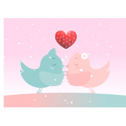 Valentine's Day birds - Edible cake topper