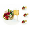 Flower bouquet and champagne - Edible cake topper