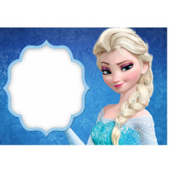 Frozen Elsa   photo frame  - Edible cake topper