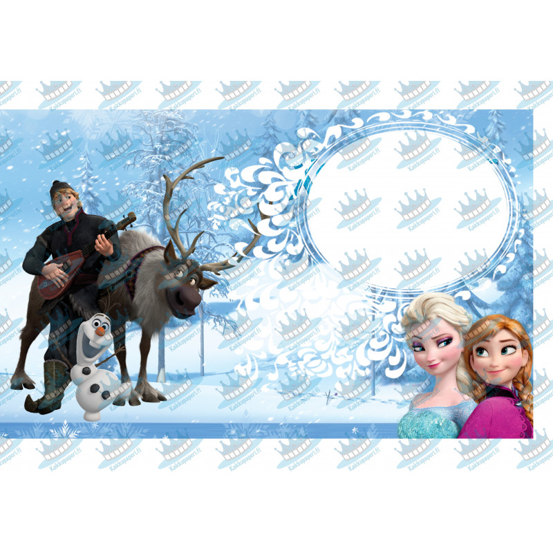 Frozen photo frame  - Edible cake topper